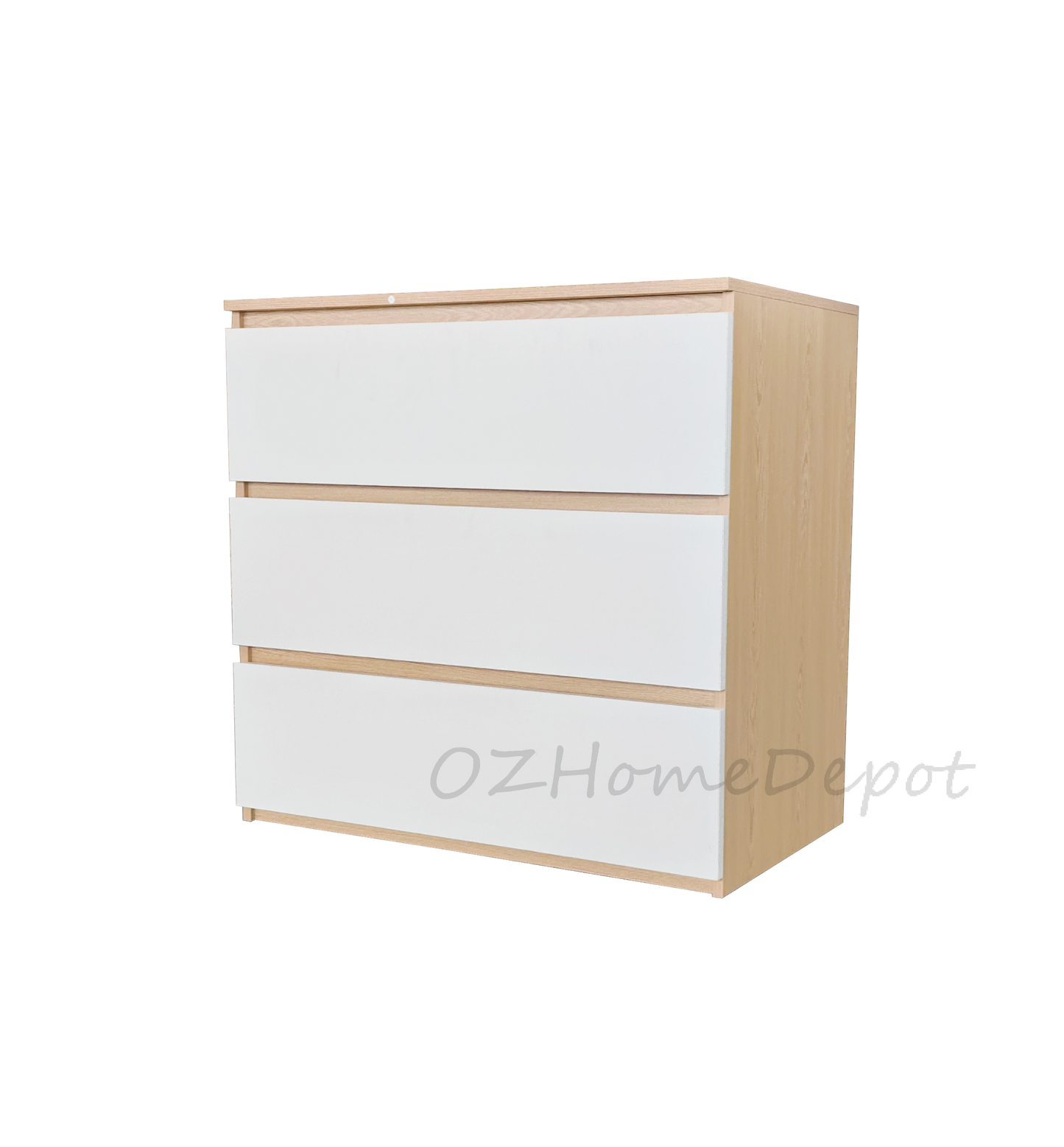 Natural Wood Color with White Three-Drawer Cabinet | Storage Cabinet | 3DRAWER-01