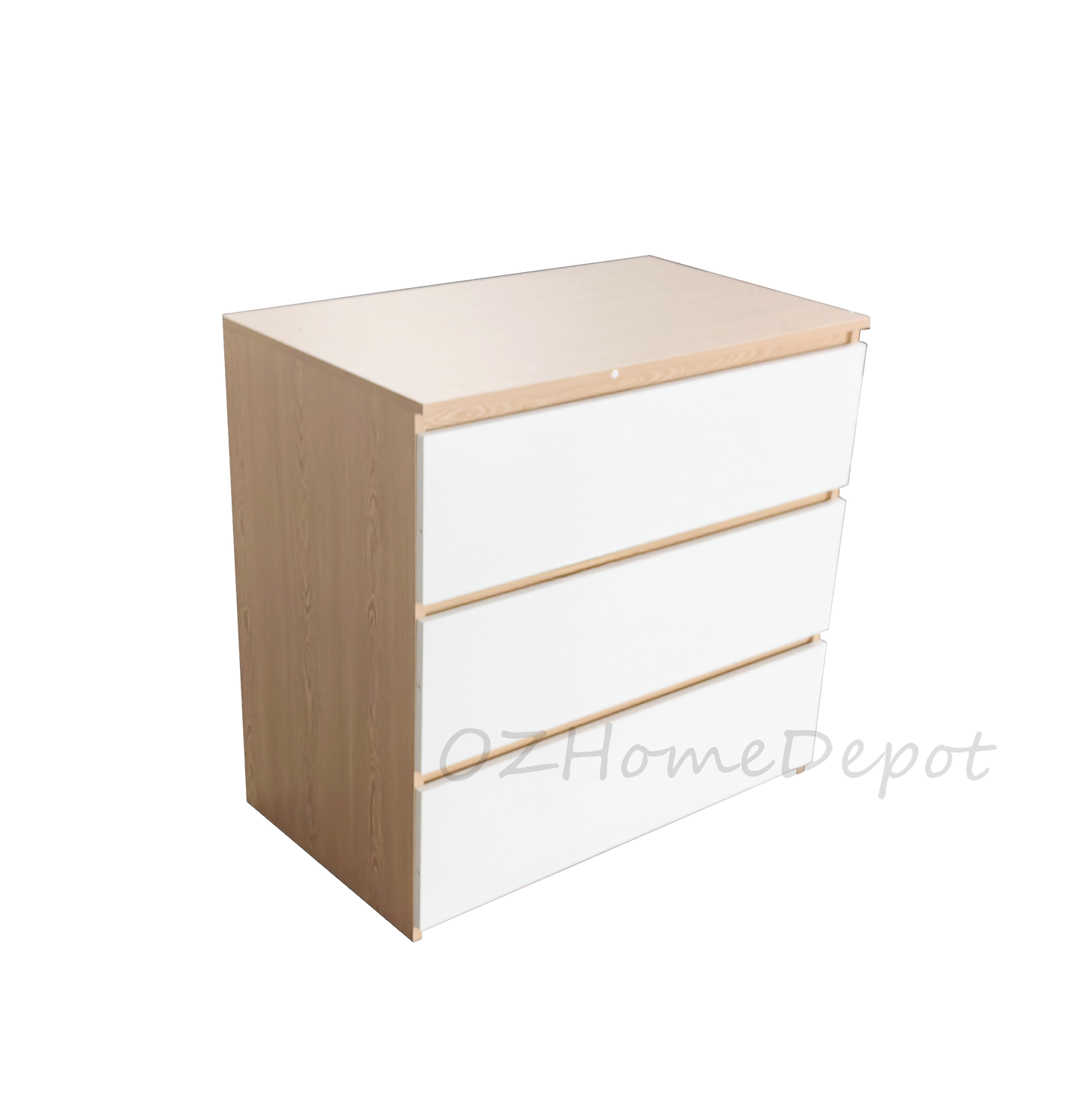 Natural Wood Color with White Three-Drawer Cabinet | Storage Cabinet | 3DRAWER-01