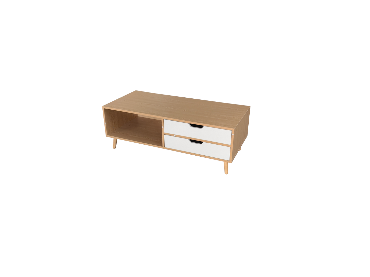 Natural Wood Color with White Drawer Coffee Table | 5002 New Model