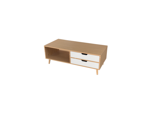 Natural Wood Color with White Drawer Coffee Table | 5002 New Model