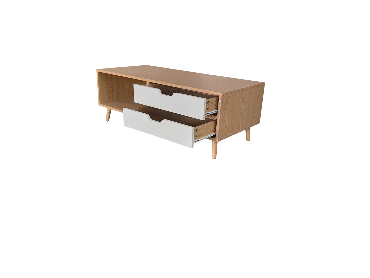 Natural Wood Color with White Drawer Coffee Table | 5002 New Model