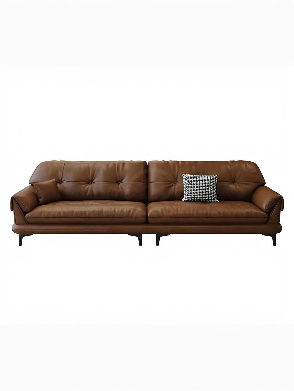 VIBIUS Luxury European-Style Genuine Leather Three-Seater Sofa with Down-Filled Cushions | Corner Sofa | Ottoman | Modular Sofa | SF-1040