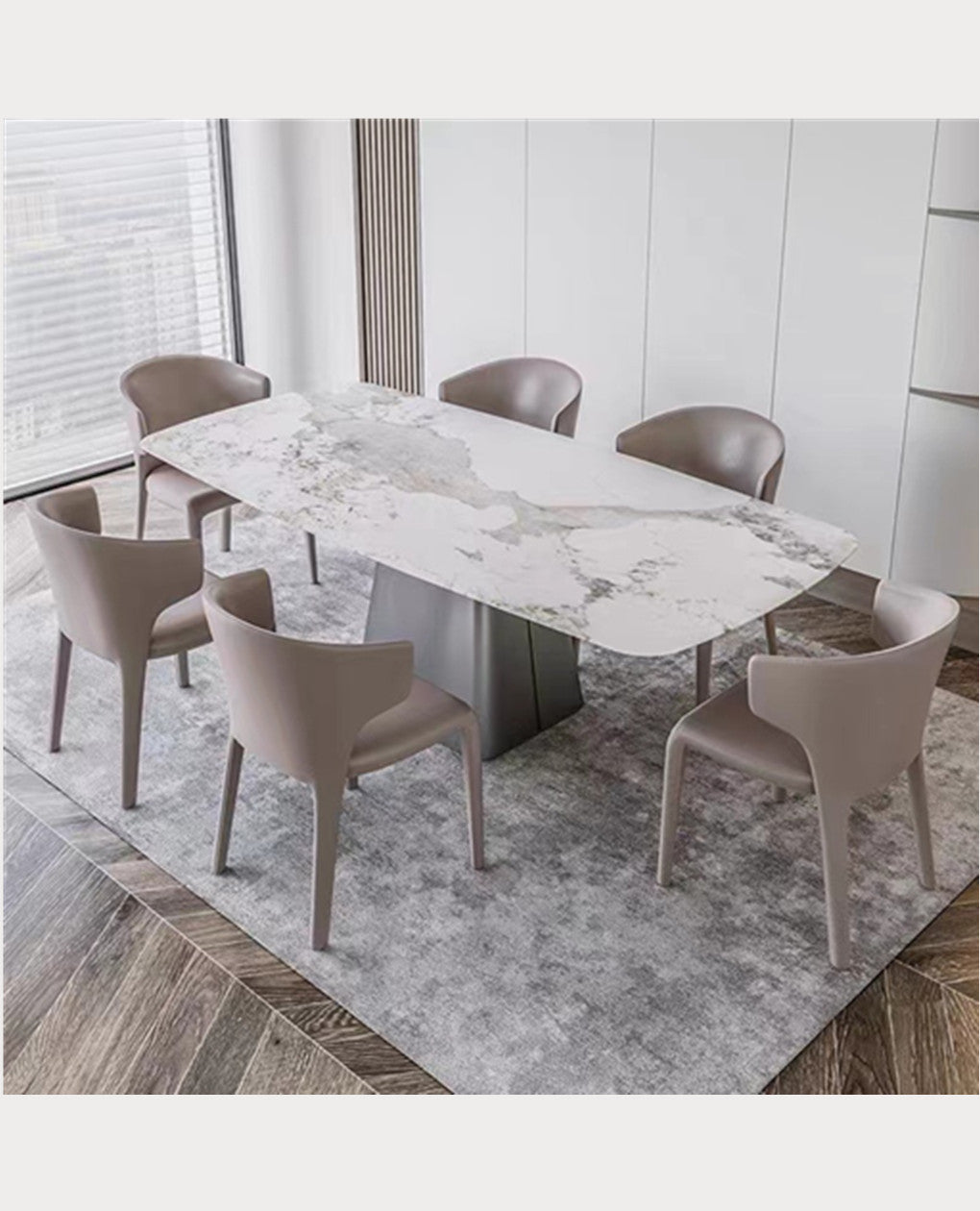 Maurizio Pandora Paint Sintered Stone Top 2M Long Dining Table with High Gloss Finish