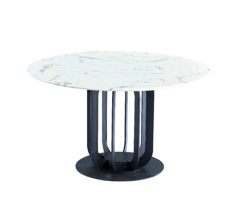 CAIO Marble top round dining table with steel legs