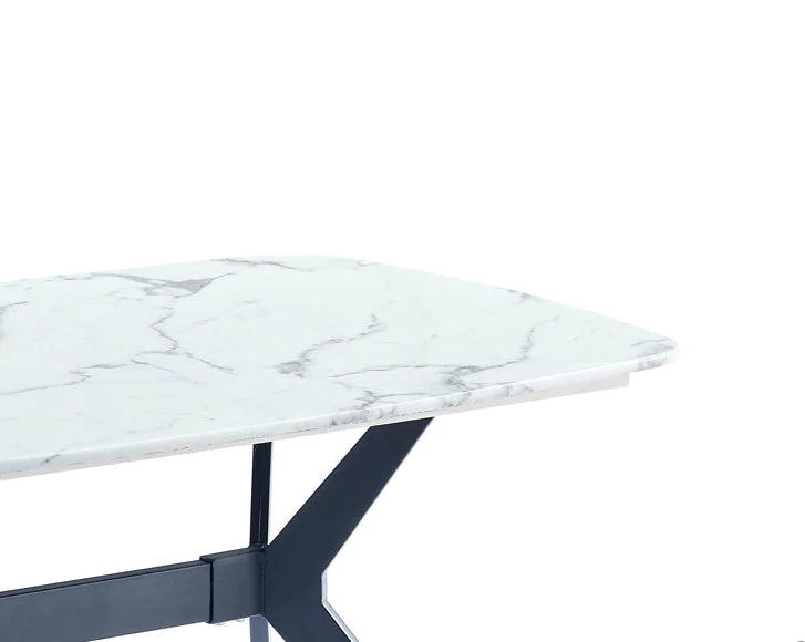 Katherine White Round Corner Marble Dining Table 1.5M 1.8M