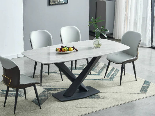 Katherine Italian Grey Round Corner Marble Dining Table 1.5M & 1.8M