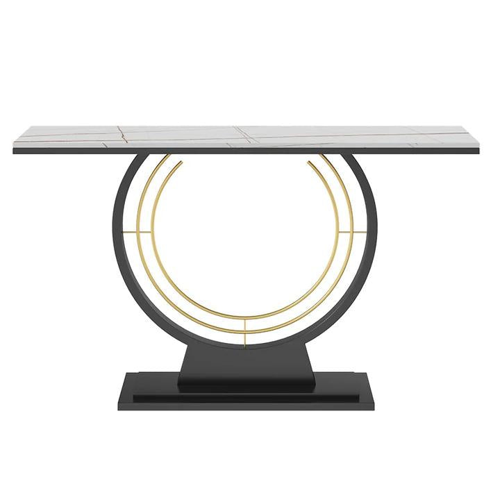 Vittoria Round Frame Ceramic Console Table/ Ceramic top/Zen/Modern