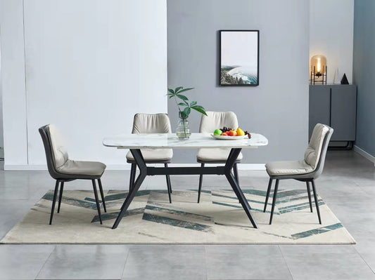 Katherine White Round Corner Marble Dining Table 1.5M 1.8M