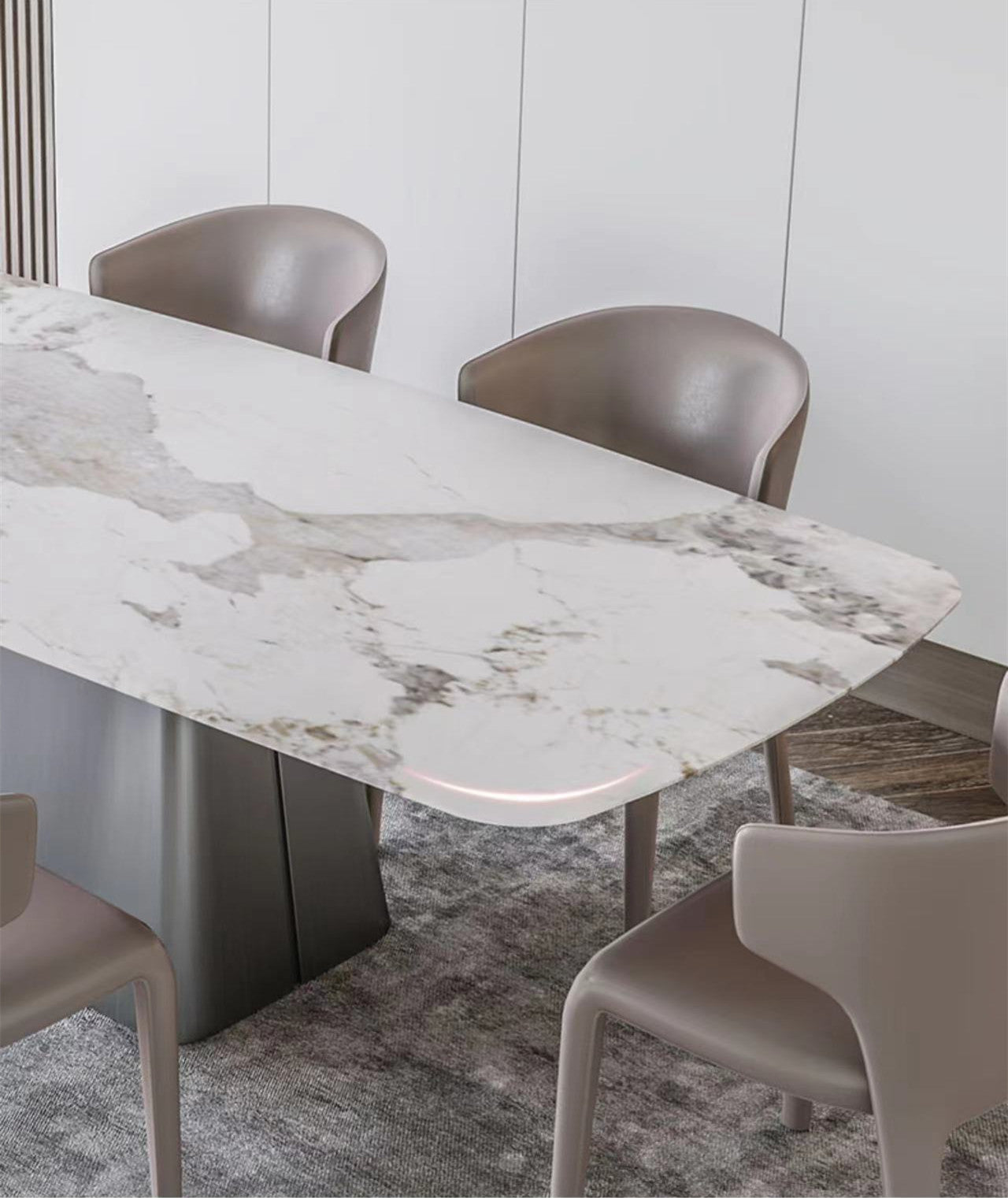 Maurizio Pandora Paint Sintered Stone Top 2M Long Dining Table with High Gloss Finish