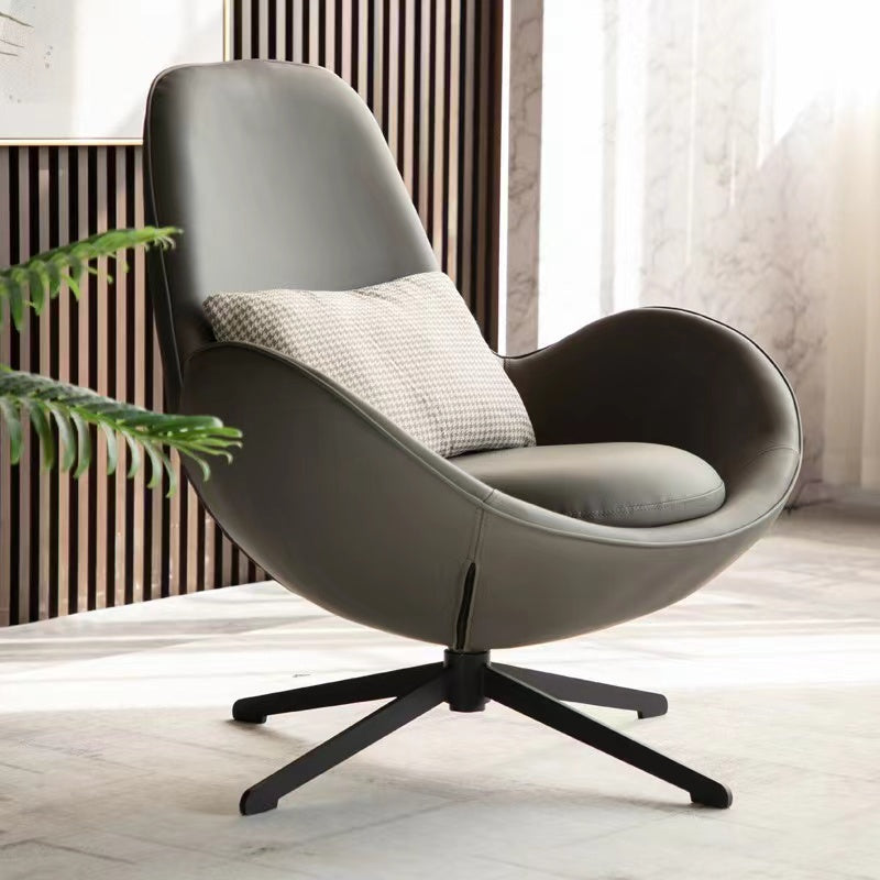 Dario  Luxury Egg Shell Leather Armchair/Lounge Chair/Single Sofa