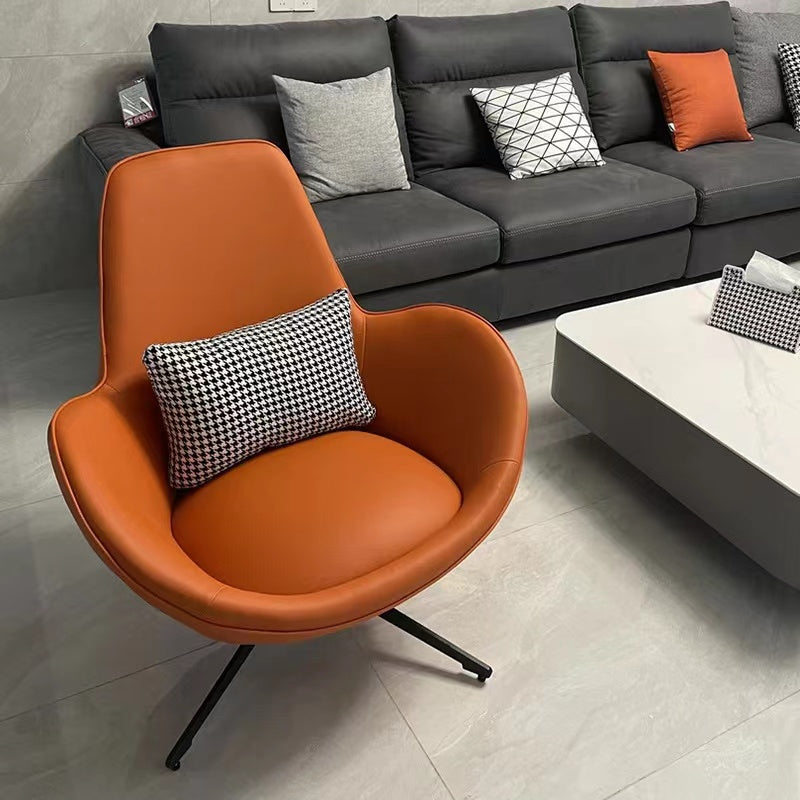 Dario  Luxury Egg Shell Leather Armchair/Lounge Chair/Single Sofa