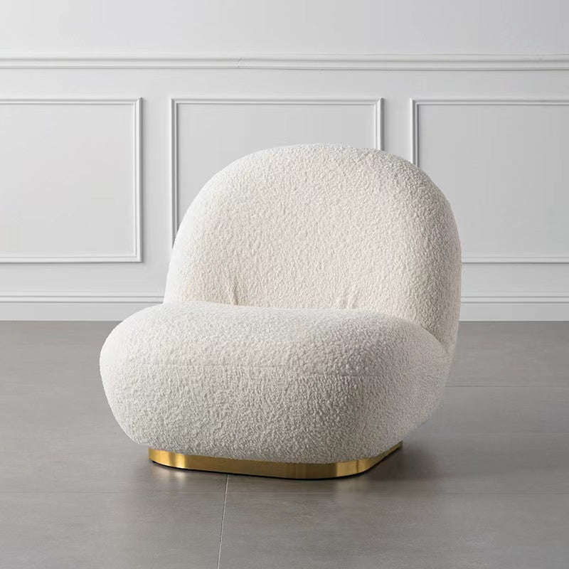 Berta White Berber Fleece Single Sofa/Lounge Sofa/Designer/contemporary/ Modern