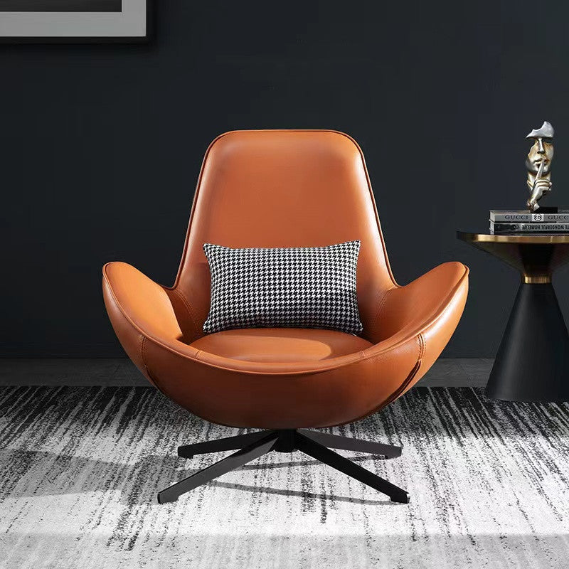 Dario  Luxury Egg Shell Leather Armchair/Lounge Chair/Single Sofa