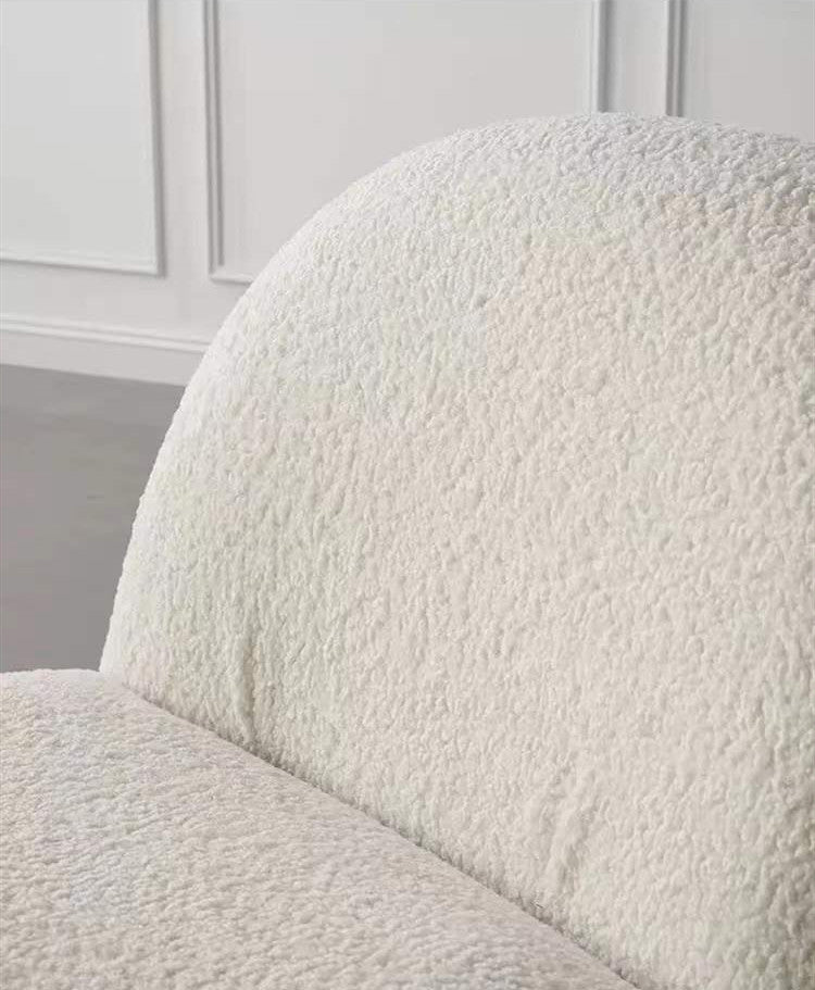 Berta White Berber Fleece Single Sofa/Lounge Sofa/Designer/contemporary/ Modern