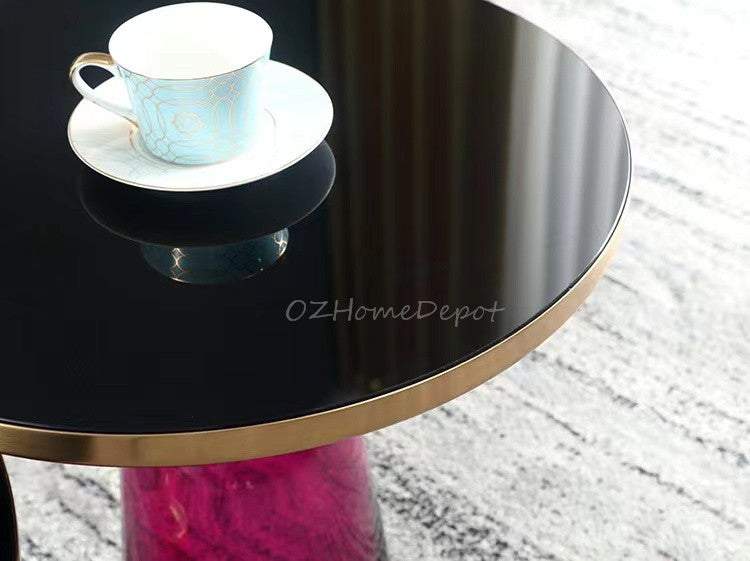 Liland Colorful Artstic designer Coffee Table Set | Artistical | Tempered Glass |