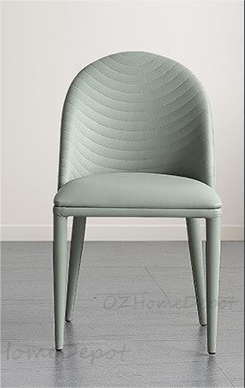 Shell Leather Dining Chair/Steel legs/ PU leather/Minimalist/Multicolor