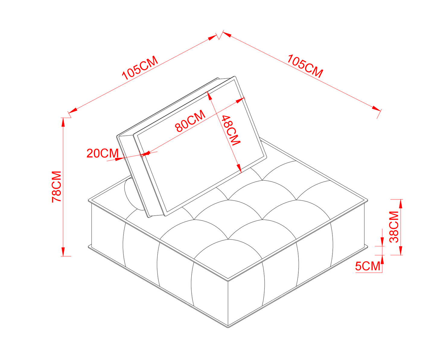 Fluffy TOFU Block minimalist Design Fabric Sofa | Designer Sofa | Module Sofa | Single Sofa