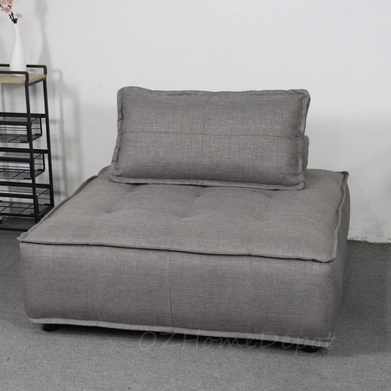 Fluffy TOFU Block minimalist Design Fabric Sofa | Designer Sofa | Module Sofa | Single Sofa