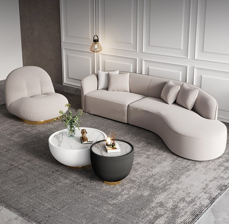 Skye 1046 Curved Velet sofa Designer/contemporary/ Modern