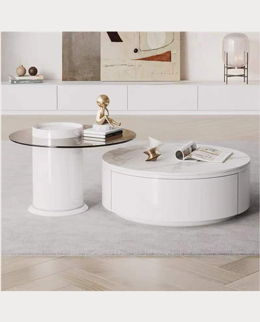 LUCIA Coffee Table White Sintered Stone Top Coffee Table/Mordern/Tea Table/Sintered Stone