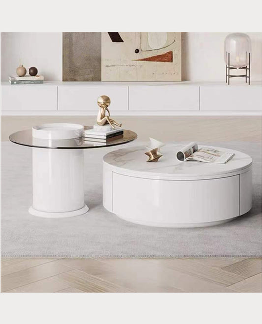 LUCIA Coffee Table White Sintered Stone Top Coffee Table/Mordern/Tea Table/Sintered Stone