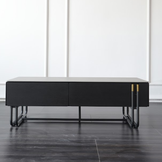 ELLA Modern Coffee Table-120cm Sintered Stone Top/ Smoke Brown Ash