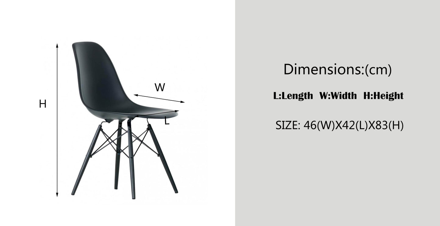 Replica Eames Eiffel Dining Chairs Black 4 PACKS