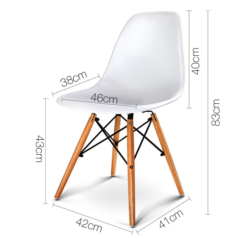 Replica Eames Eiffel Dining Chairs-White 4 Pack PP Chair | white Chair