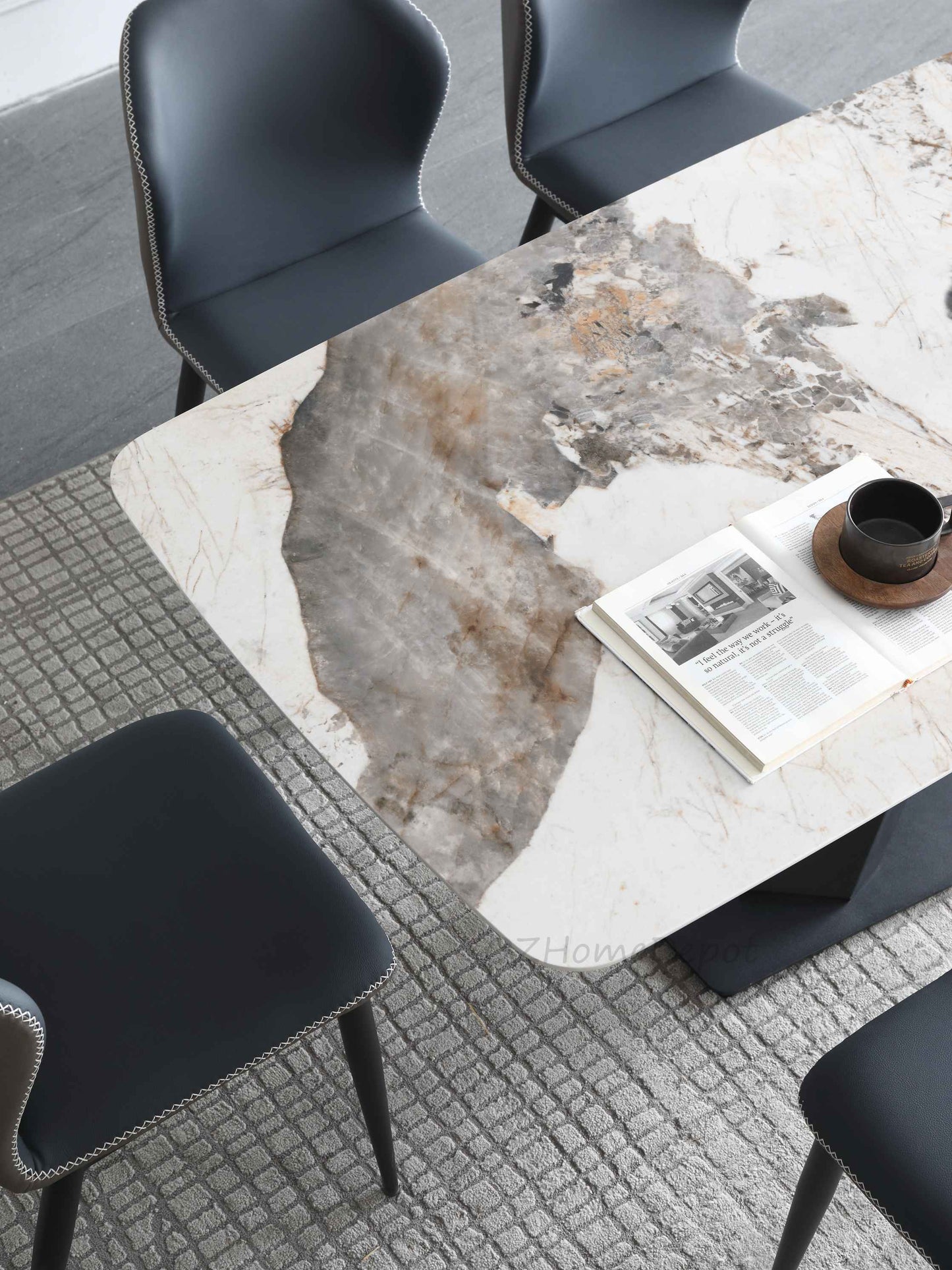 Lupika Pandora Paint Sintered Stone Top  Long Dining Table180cm 200cm 220cm 240cm