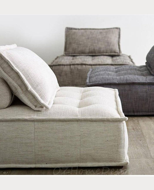 Fluffy TOFU Block minimalist Design Fabric Sofa | Designer Sofa | Module Sofa | Single Sofa